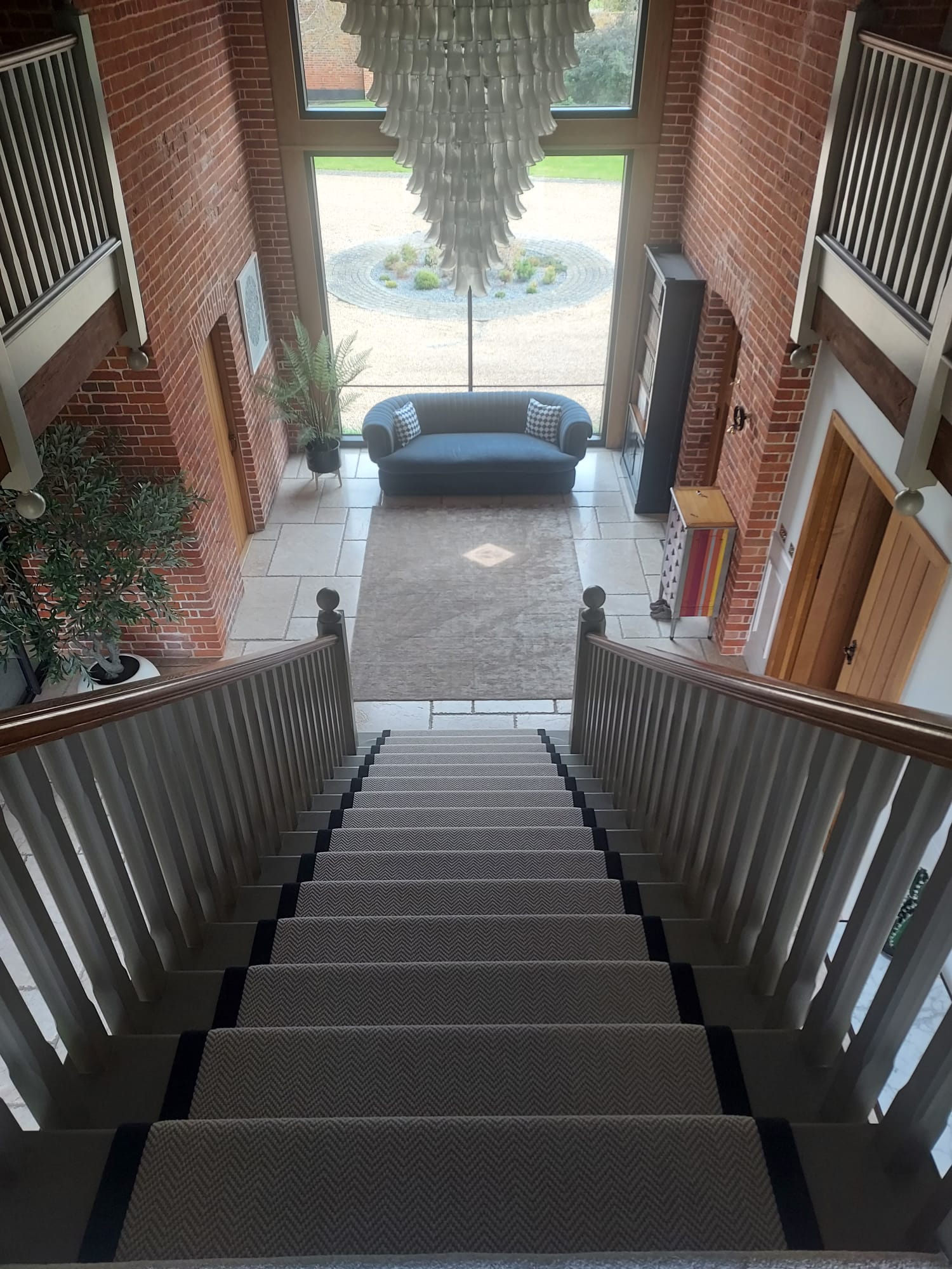 Renovated barn hallway and staircase